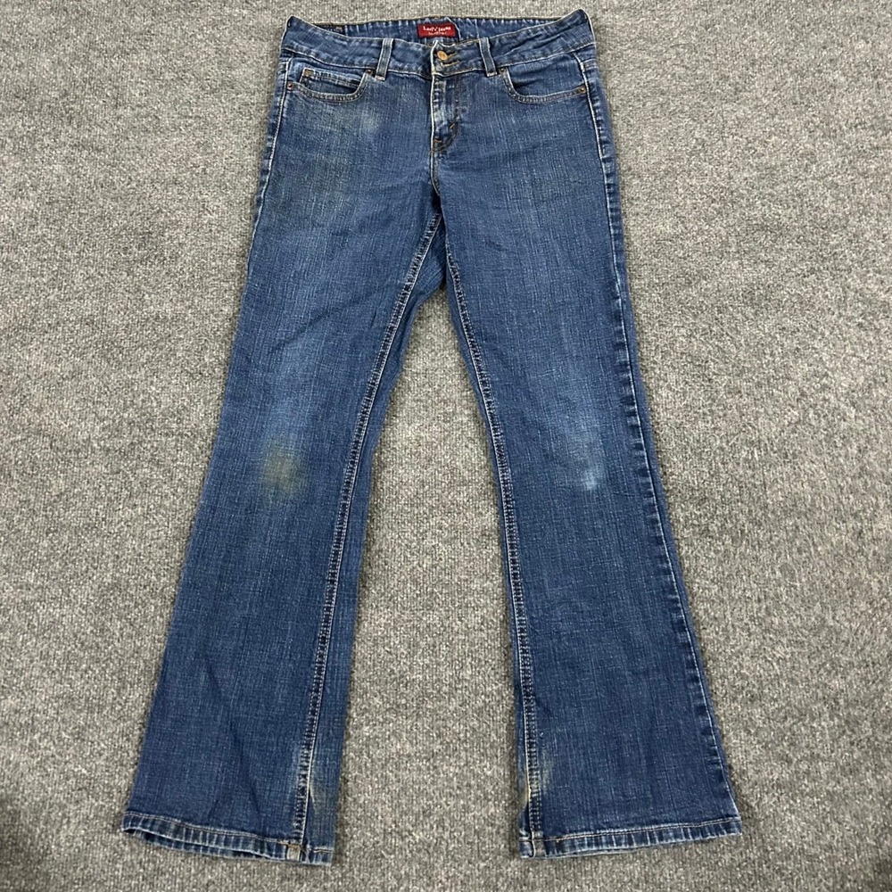 Levi's Jeans Womens Size 8 Blue 529 Slender Boot Cut Stretch Denim Stained Knee